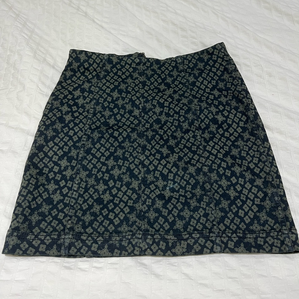 Free People Denim Patterned Skirt